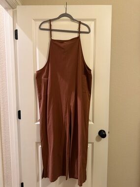 Southern Stitch Brown Wide-Leg Jumpsuit/overalls
